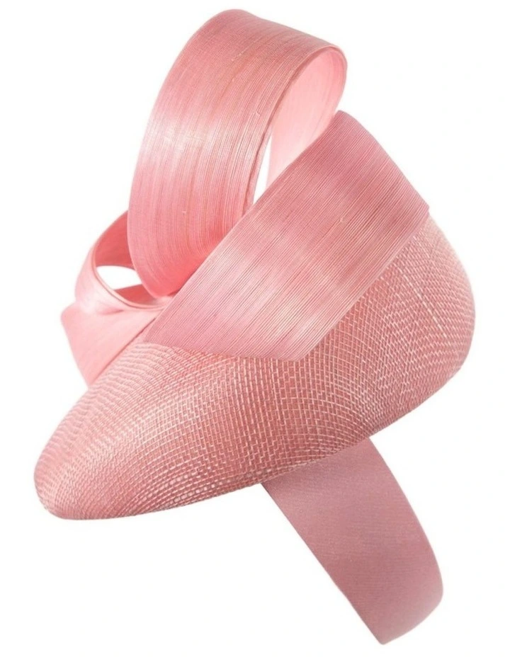 Pink Pillbox Fascinator with Silk Abaca Bow by Fillies Collection S348PI image 2
