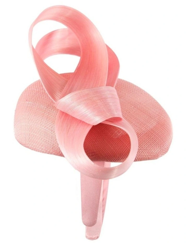 Pink Pillbox Fascinator with Silk Abaca Bow by Fillies Collection S348PI image 3