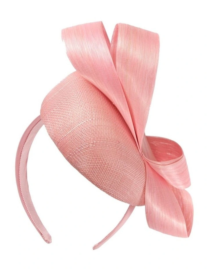 Pink Pillbox Fascinator with Silk Abaca Bow by Fillies Collection S348PI image 5