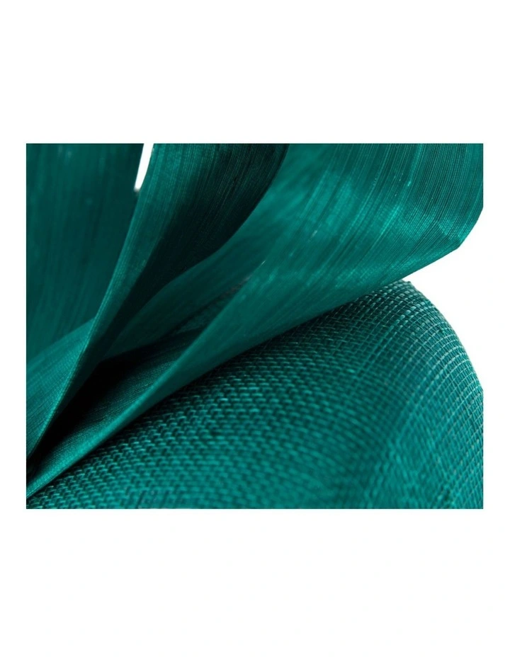Teal Pillbox Fascinator with Silk Abaca Bow by Fillies Collection S348TE image 4