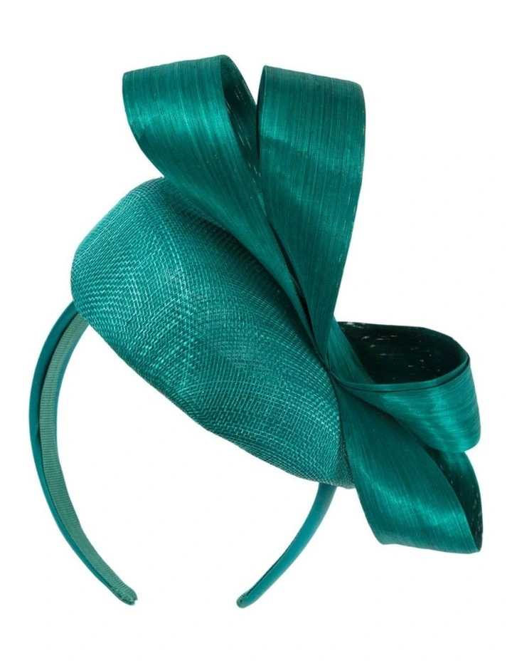 Teal Pillbox Fascinator with Silk Abaca Bow by Fillies Collection S348TE image 5