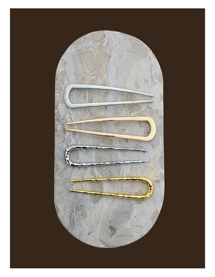 Louise Hammered French Pin - Silver image 2