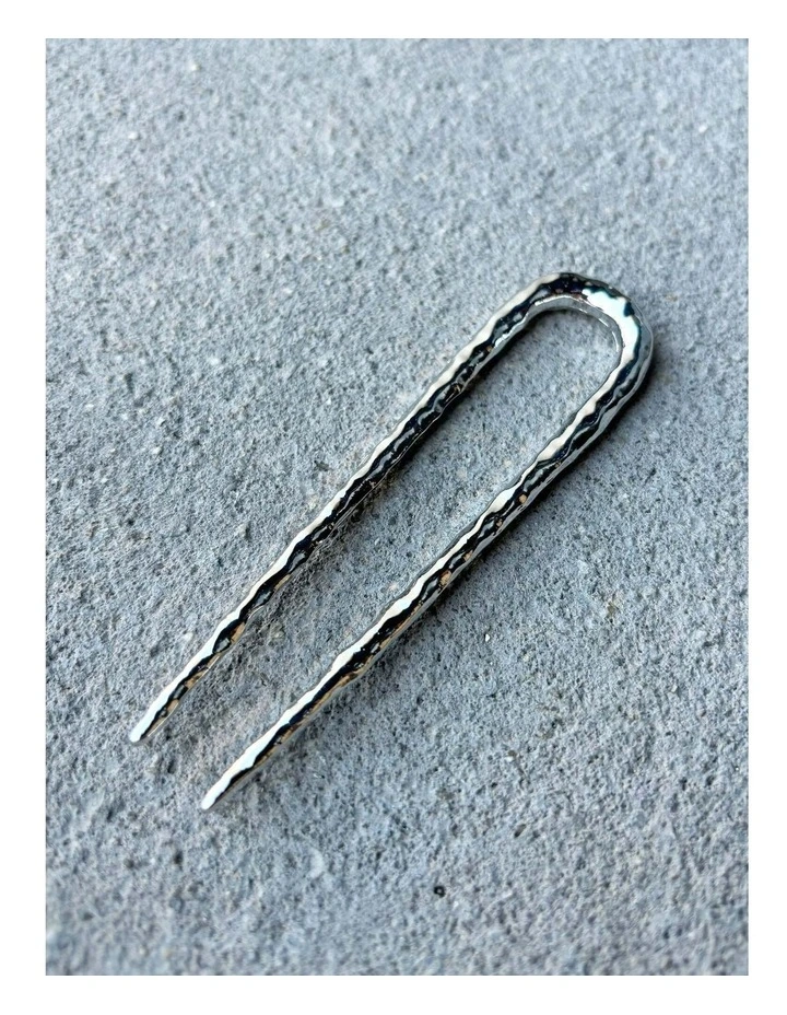 Louise Hammered French Pin - Silver image 4