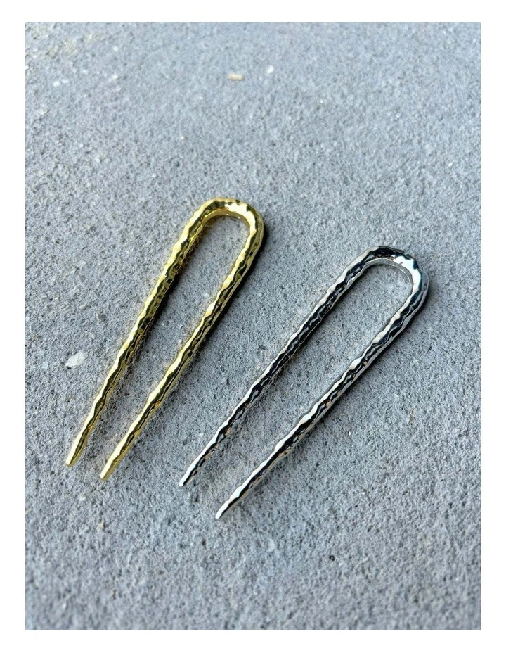 Louise Hammered French Pin - Silver image 5