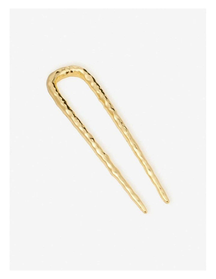 Louise Hammered Pin in Gold image 3