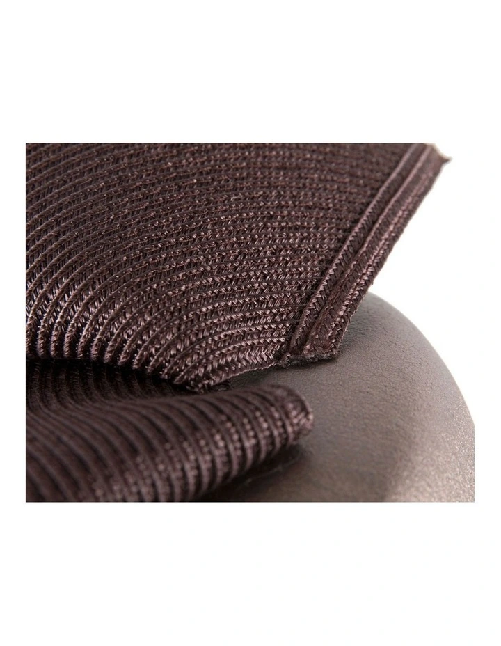 Taupe & Chocolate leather pillbox fascinator by Fillies Collection S329TPCH image 4