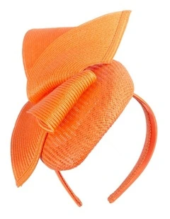 Orange pillbox fascinator by Fillies Collection S324OR