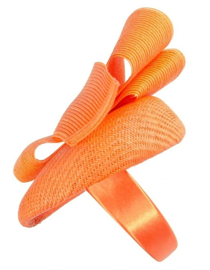Orange pillbox fascinator by Fillies Collection S324OR image 3