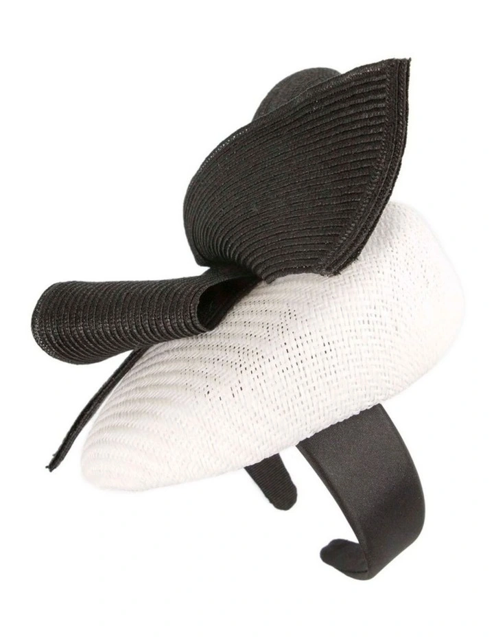 White & Black pillbox fascinator by Fillies Collection S324WB image 3