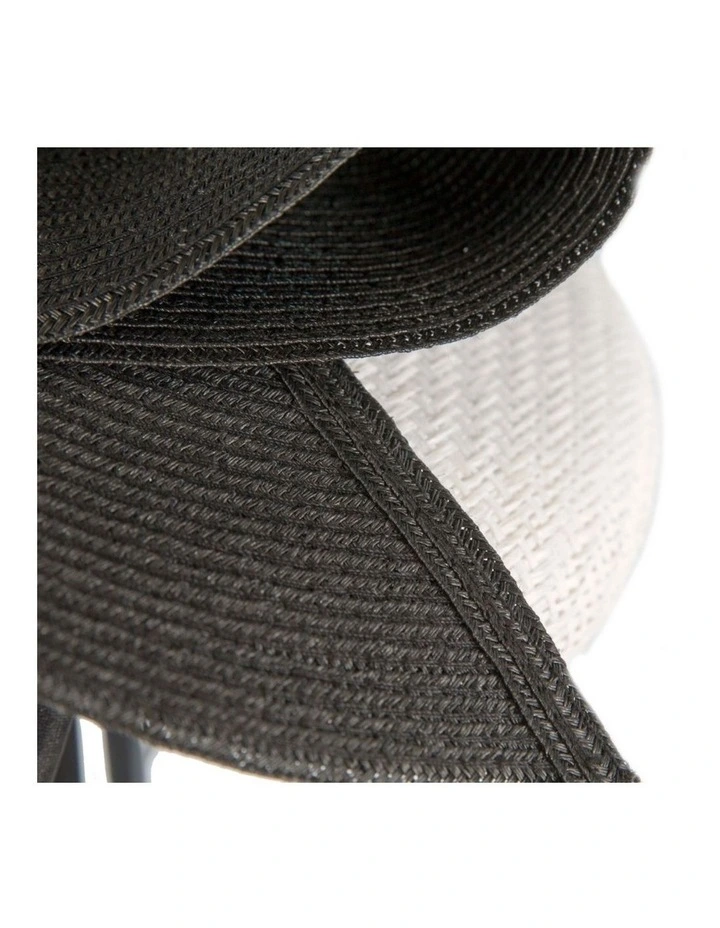 White & Black pillbox fascinator by Fillies Collection S324WB image 4