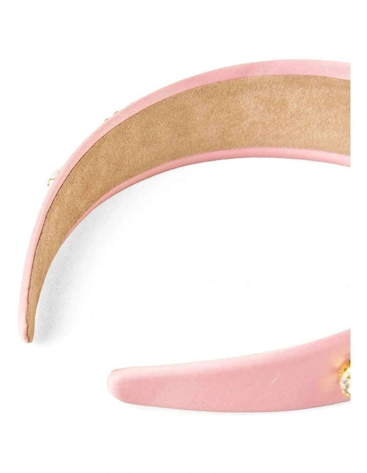 Jewelled Satin Headband - Light Pink image 4