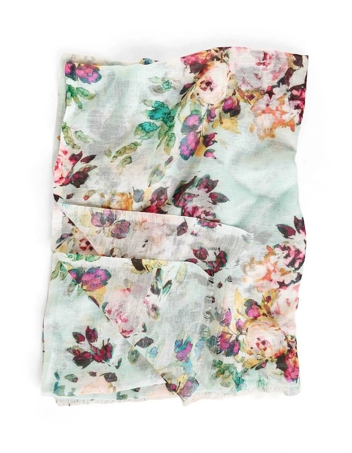 Vintage Floral Scarf - Multi image 4