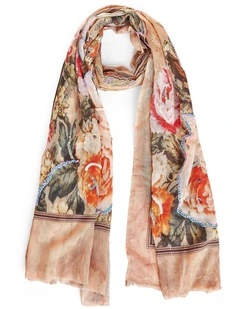 Embellished Roses Scarf - Multi