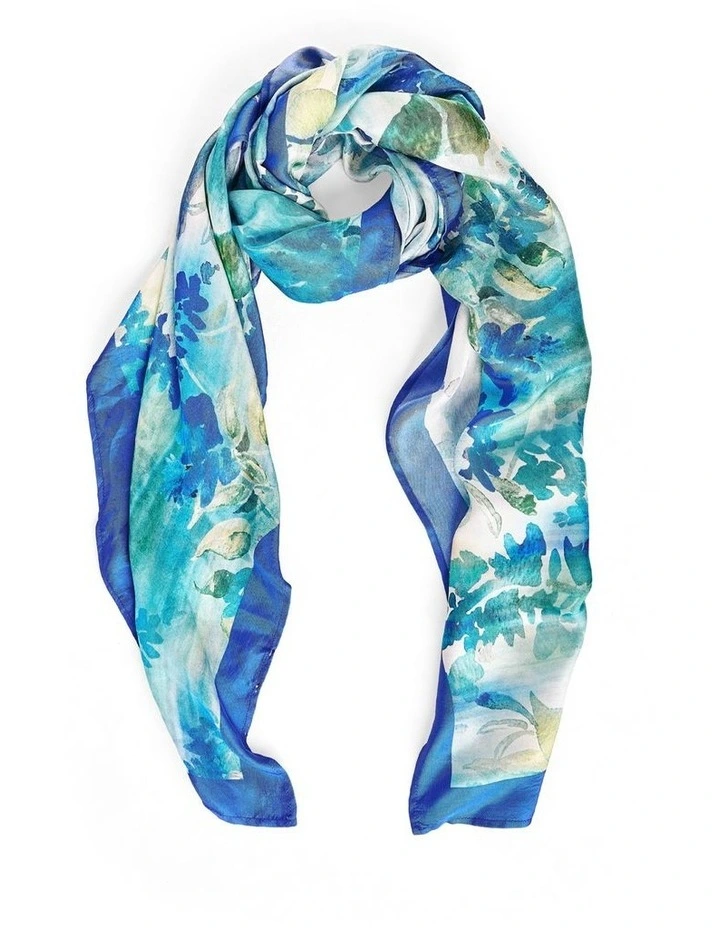 Watercolour Floral Scarf - Multi image 1