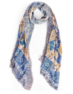 Intricate Frayed Scarf - Multi