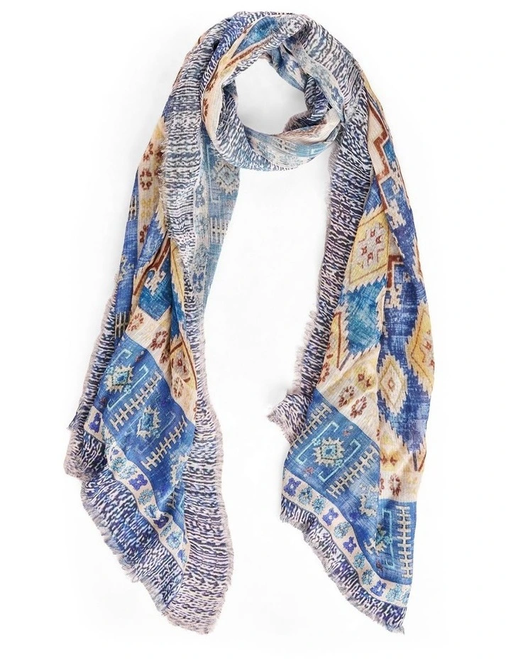 Intricate Frayed Scarf - Multi image 1