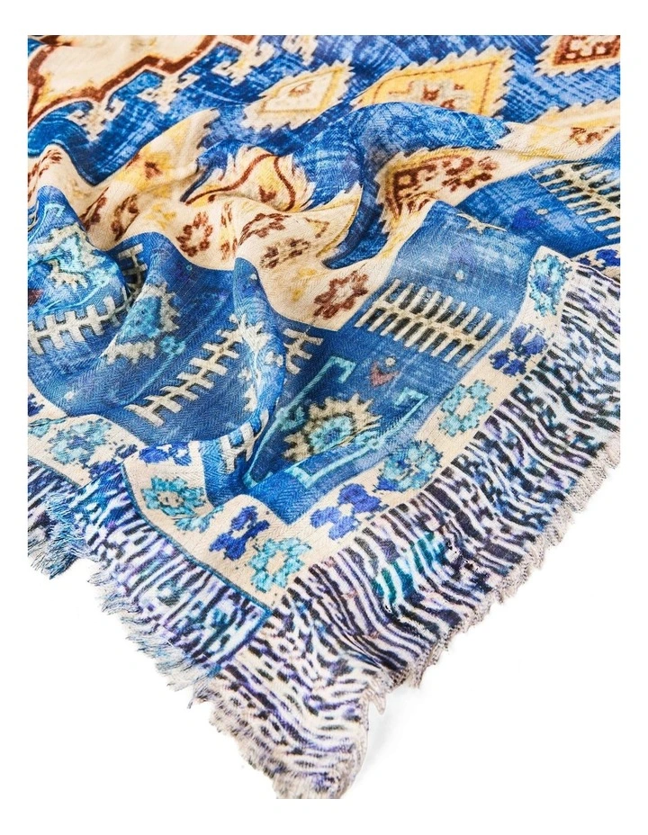 Intricate Frayed Scarf - Multi image 3