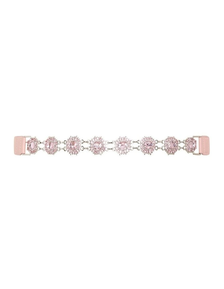 Plus Size Braided Jewel Thin Belt in dusty pink image 1