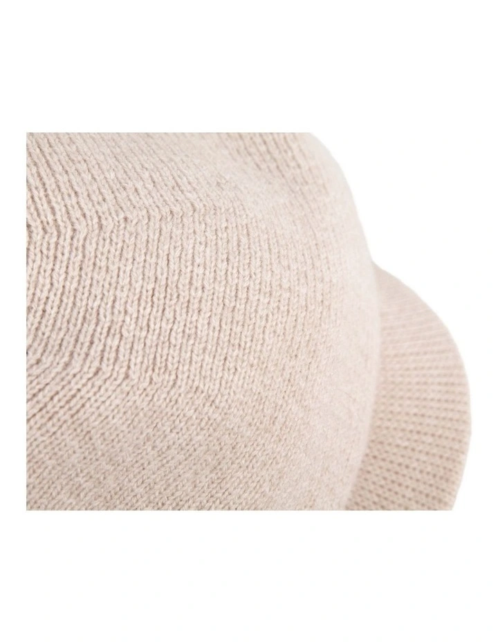Beige Wool Blend Knitted Baker Boy Cap Made in Europe JR022BE image 2