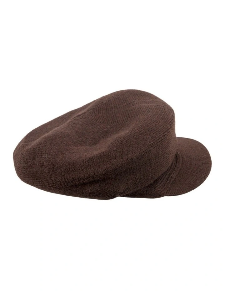 Chocolate Wool Blend Knitted Baker Boy Cap  Made in Europe JR022BR image 1