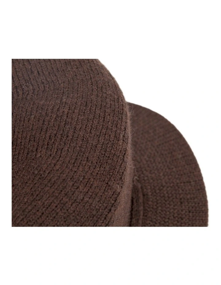 Chocolate Wool Blend Knitted Baker Boy Cap  Made in Europe JR022BR image 2