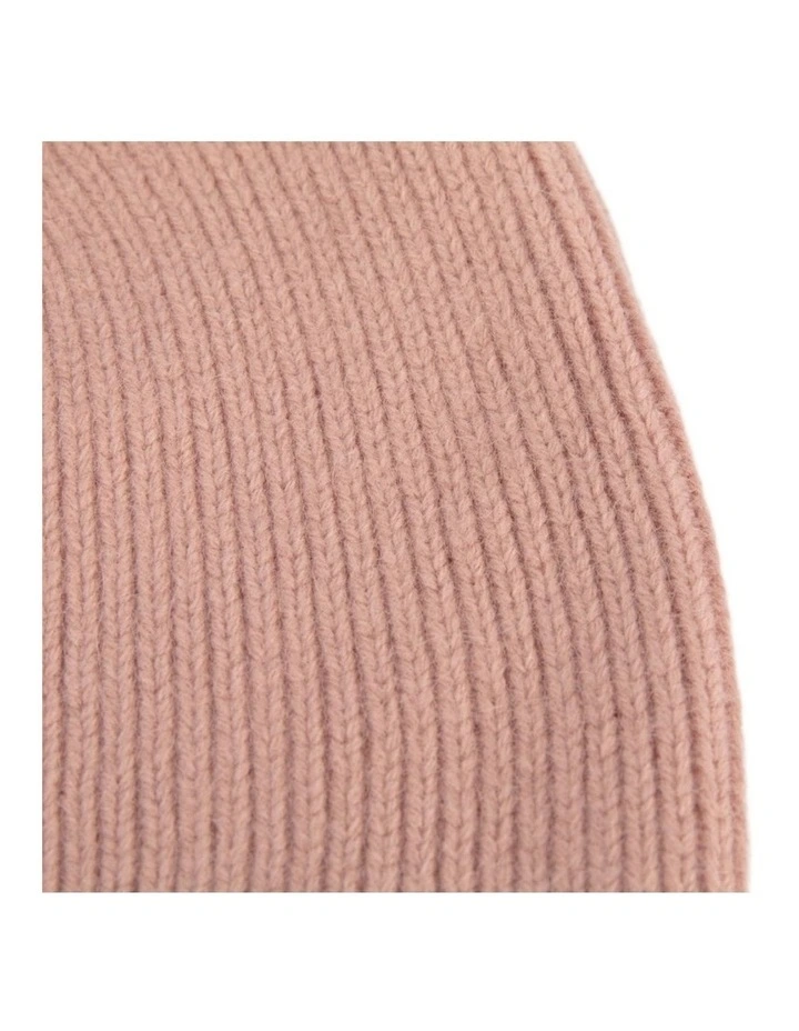 European Made Pink Angora Blend Fine Rib Beanie JR018PI image 2