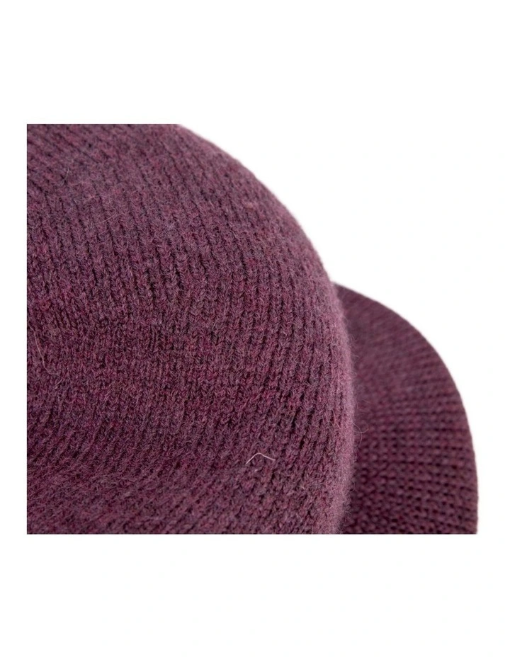 Plum Wool Blend Knitted Baker Boy Cap  Made in Europe JR022PL image 2