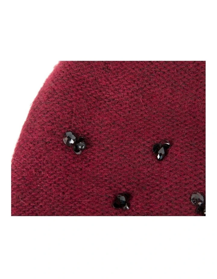 Warm European made woven burgundy beanie JR009BU image 2