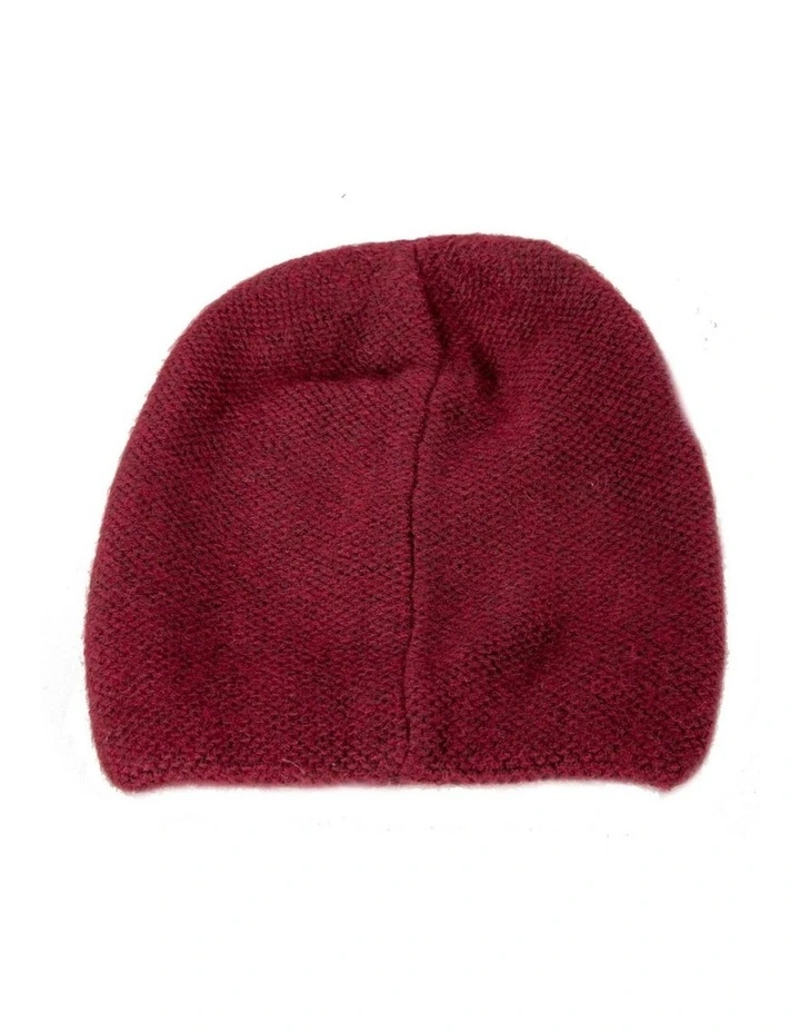 Warm European made woven burgundy beanie JR009BU image 3