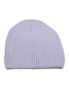 Lilac Angora Blend Ribbed Beanie  Made in Europe JR019LI