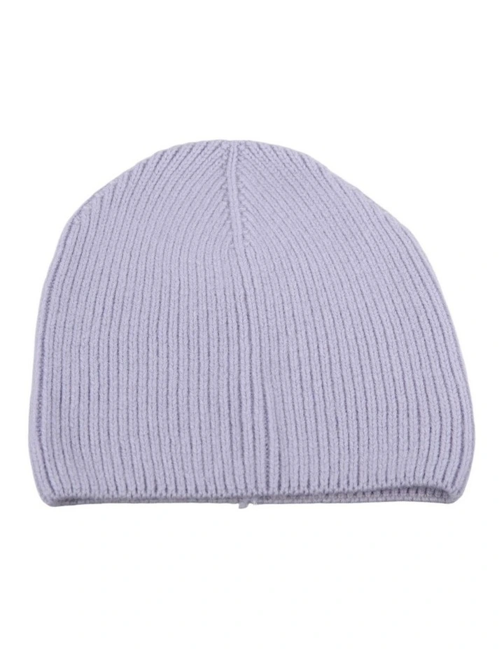 Lilac Angora Blend Ribbed Beanie Made in Europe JR019LI image 1