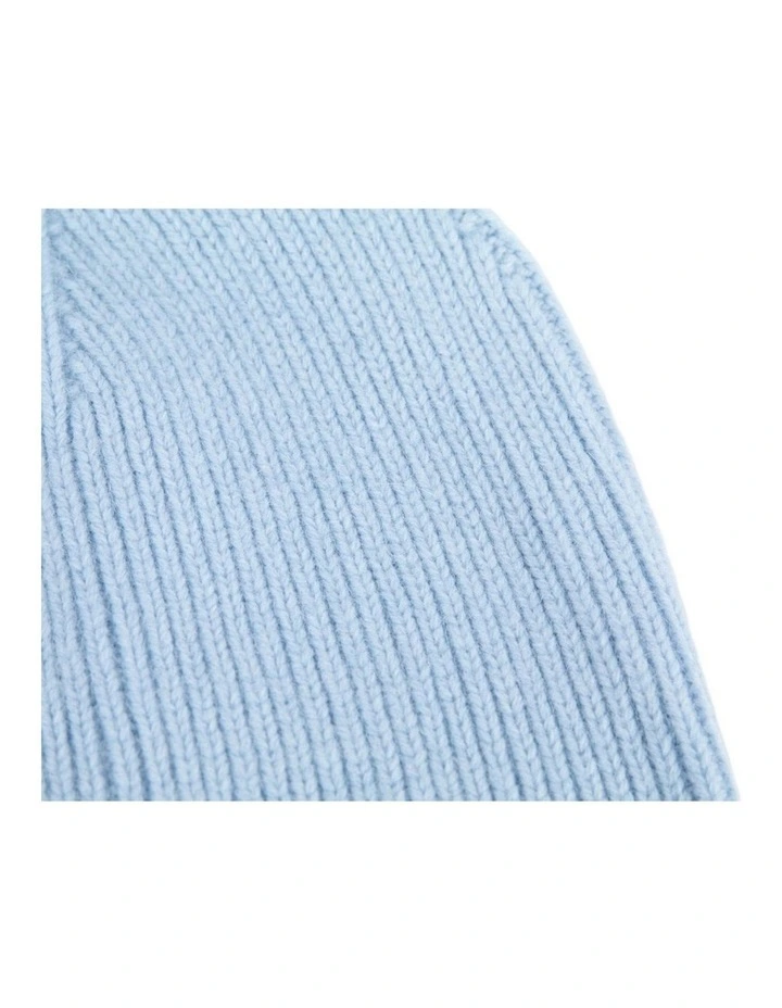 Light Blue Angora Blend Ribbed Beanie Made in Europe JR019LBL image 2