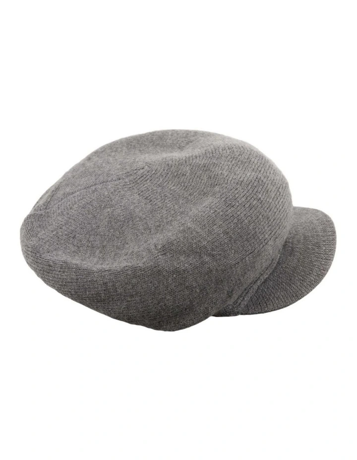 Light Grey Wool Blend Knitted Baker Boy Cap Made in Europe JR022LG image 1