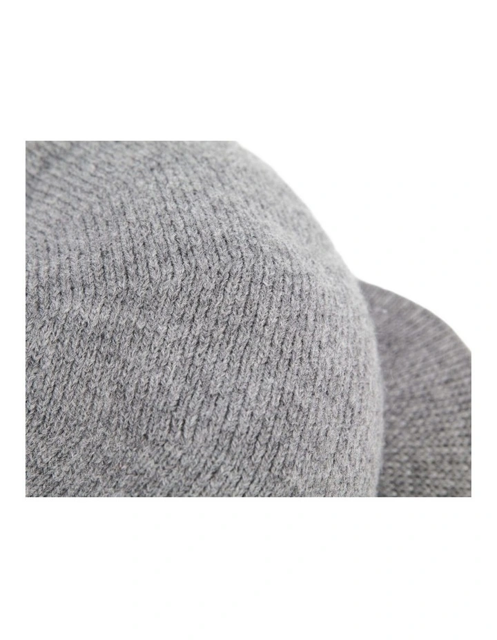 Light Grey Wool Blend Knitted Baker Boy Cap Made in Europe JR022LG image 2