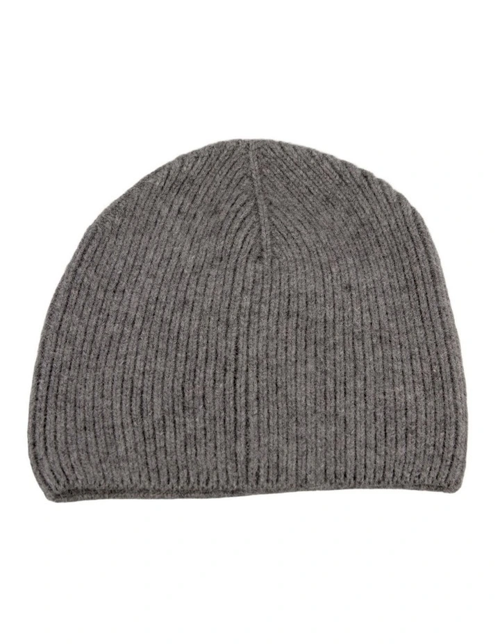 Charcoal Angora Blend Ribbed Beanie Made in Europe JR019CH image 1