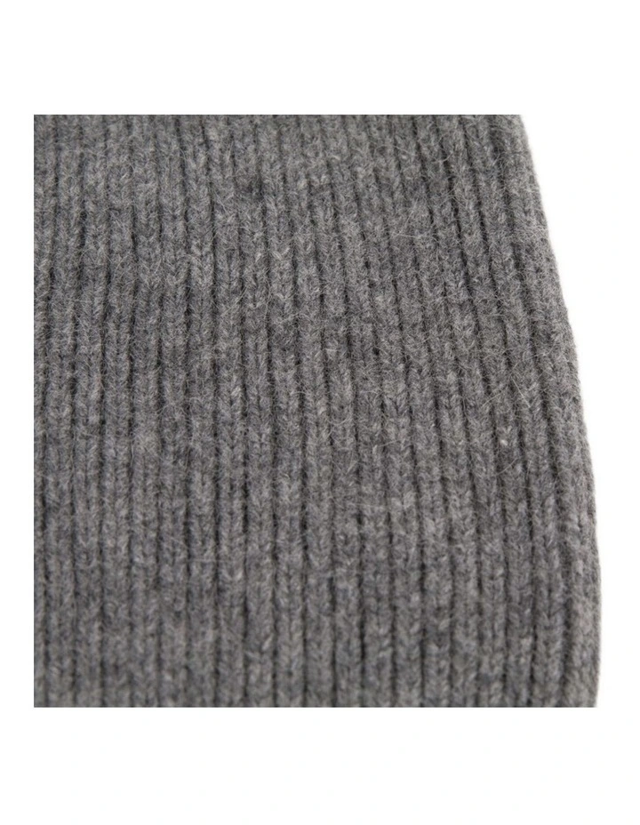 Charcoal Angora Blend Ribbed Beanie Made in Europe JR019CH image 2