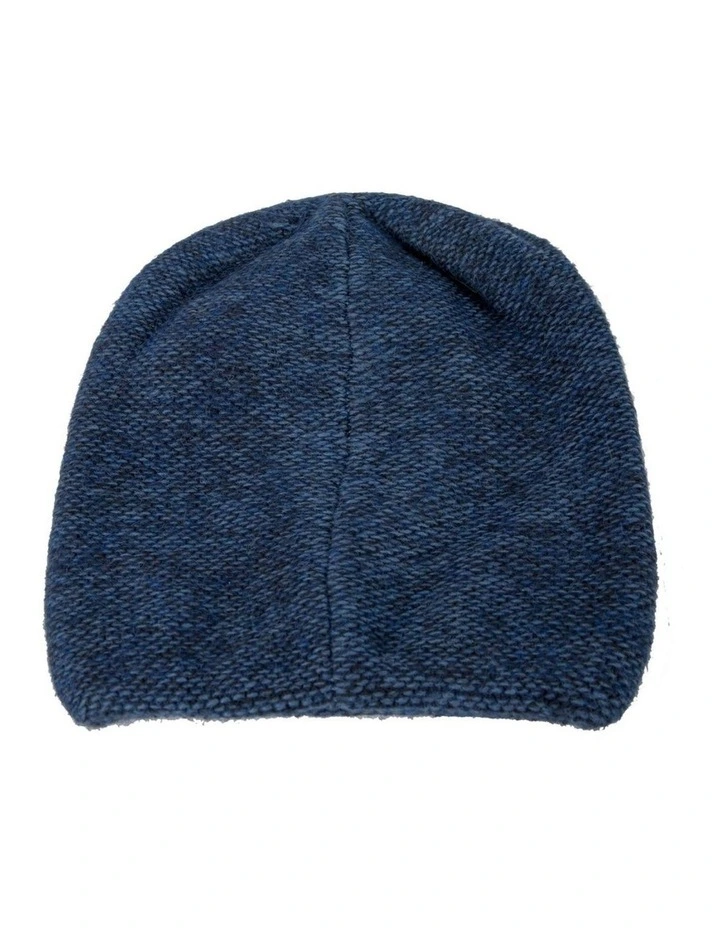 Warm European made woven navy beanie JR009N image 3