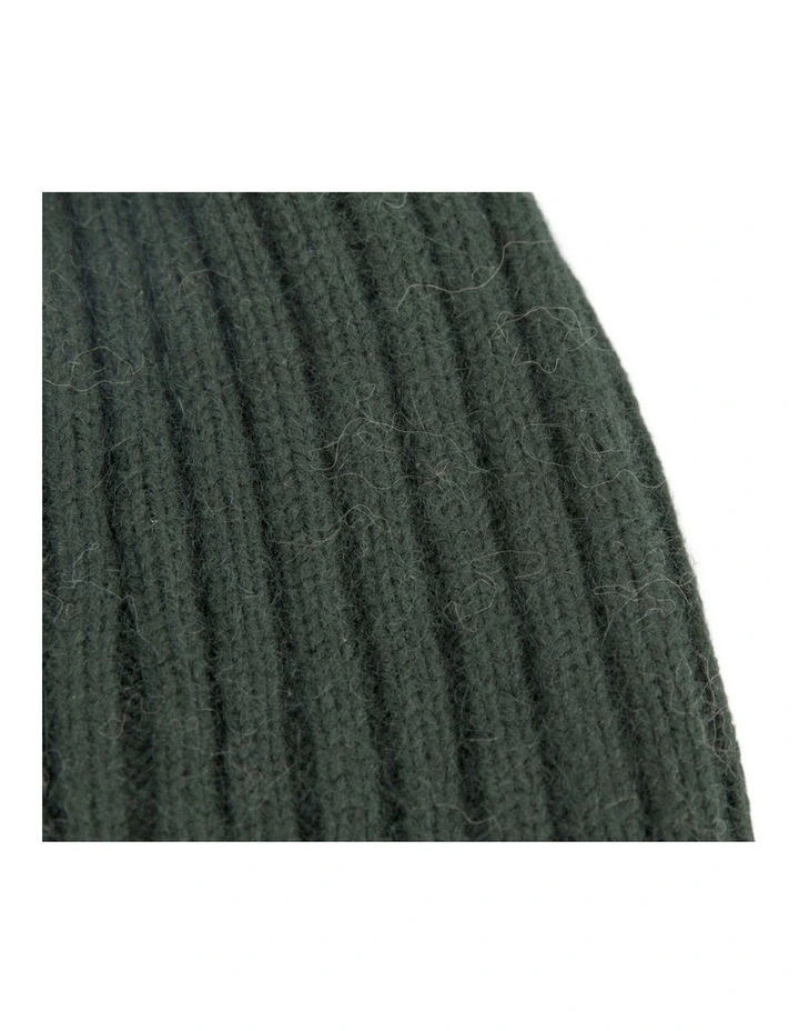 Green Angora Blend Ribbed Beanie Made in Europe JR020GRN image 2