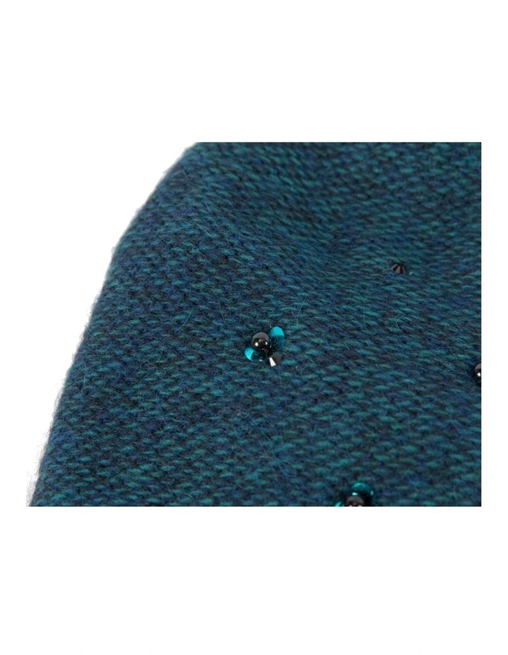 Warm European made woven aqua beanie JR009AQ image 2