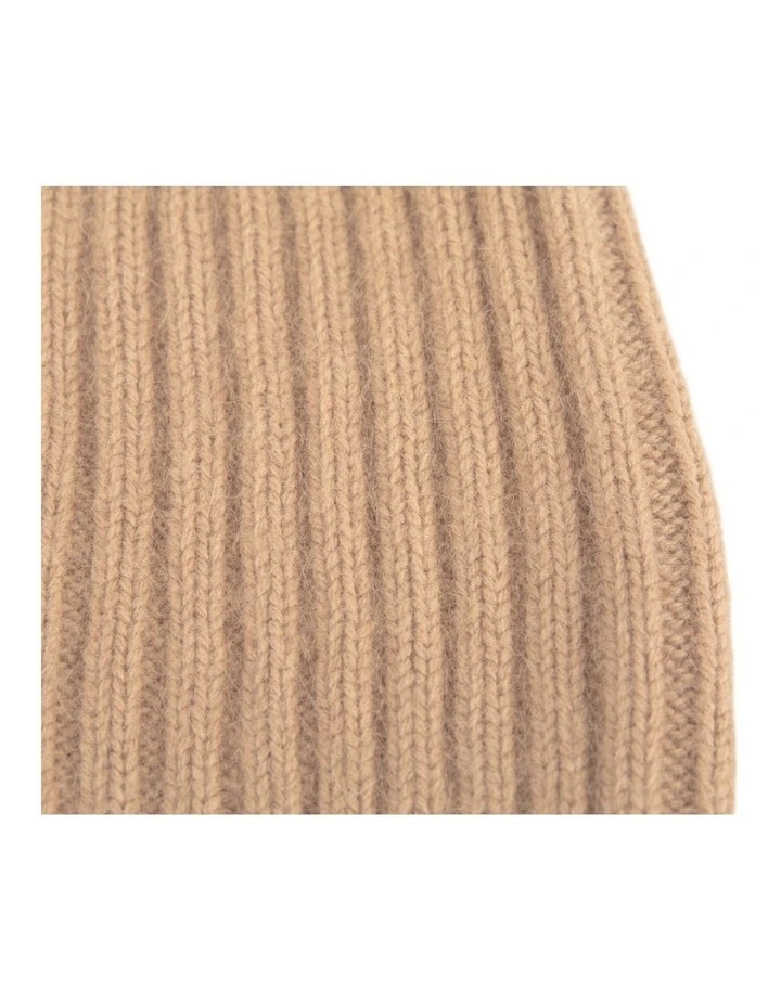 Beige Angora Blend Ribbed Beanie Made in Europe JR020BE image 2