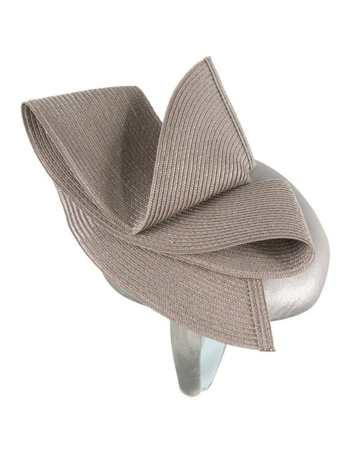 Silver leather pillbox fascinator by Fillies Collection S329S image 3