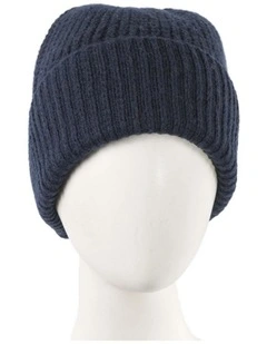 Navy Angora Blend Slouchy Beanie  Made in Europe JR021N