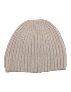 Sand Angora Blend Ribbed Beanie  Made in Europe JR020SND