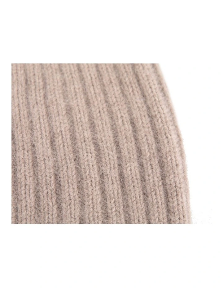 Sand Angora Blend Ribbed Beanie Made in Europe JR020SND image 2