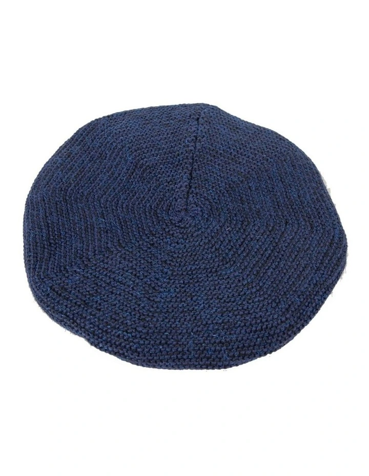 Classic crocheted navy beret by Max Alexander JR012N image 1