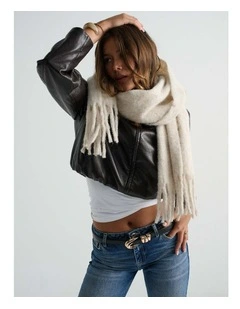 Betty Wool Blend Scarf - Oatmeal