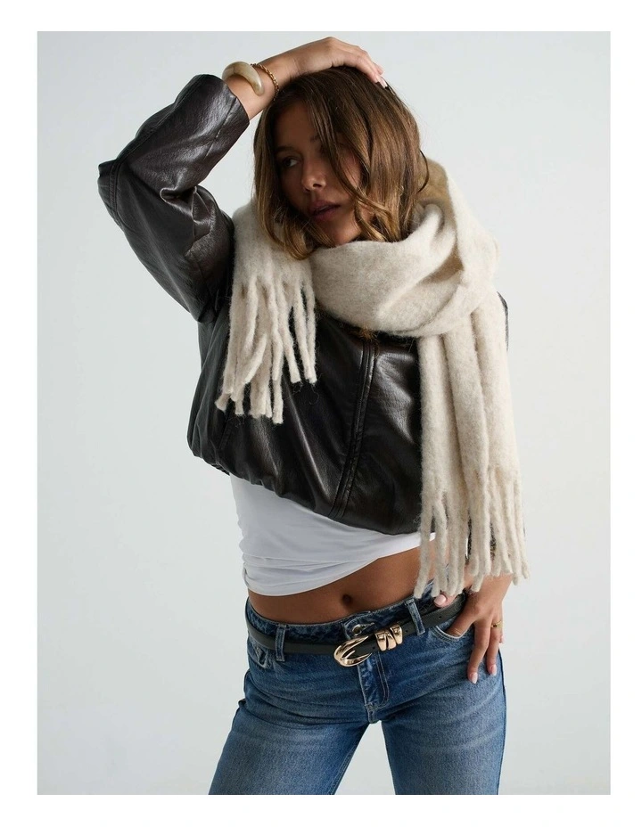 Betty Wool Blend Scarf - Oatmeal image 1