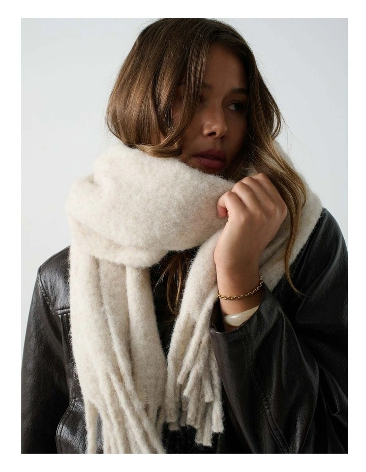 Betty Wool Blend Scarf - Oatmeal image 3