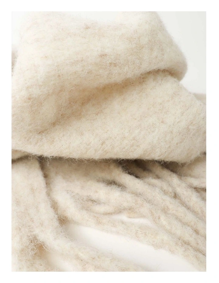 Betty Wool Blend Scarf - Oatmeal image 5