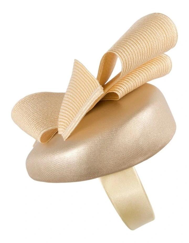 Gold leather pillbox fascinator by Fillies Collection S329GLD image 2